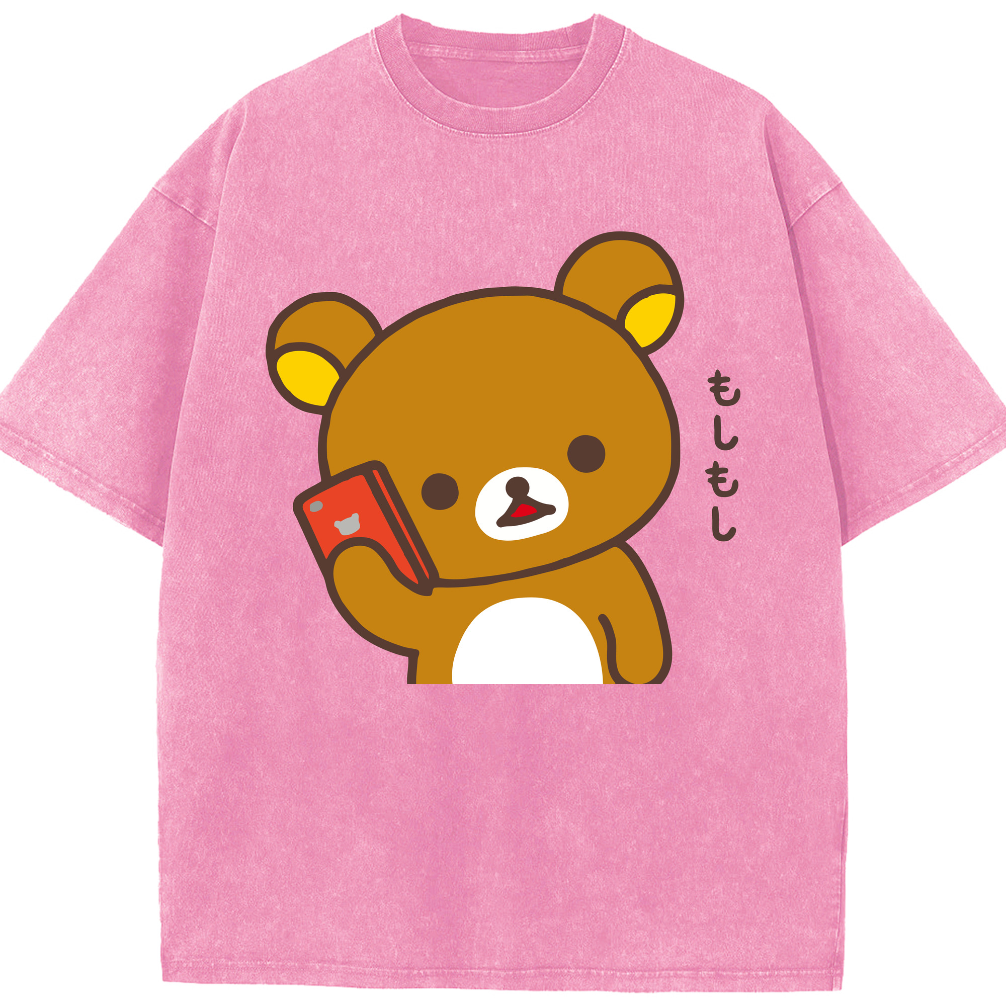 （画像用） リラックマ リラックマ キイロイトリ Rilakkuma Korilakkuma Kiiroitori 綿100% ヴィンテージ風 半袖Tシャツ（フロントプリント）